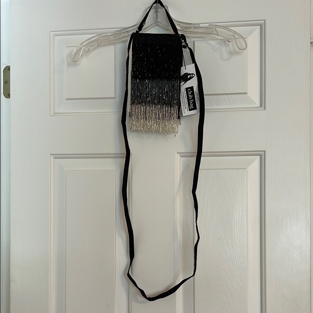 Bamboo Traders Black and Silver Crossbody Club Bag